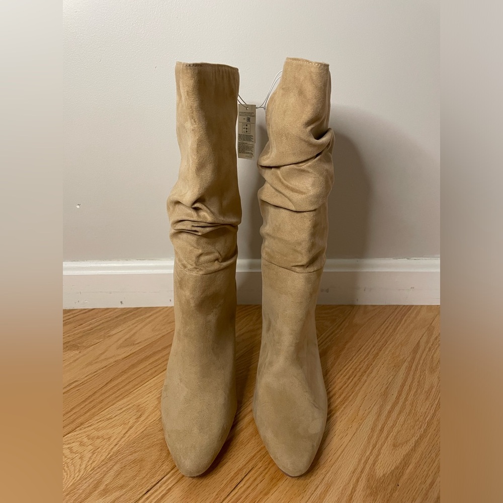 Banana Republic Slouchy Suede High Heel Boot, Biscotti, Size 7, NWT - Picture 9 of 12